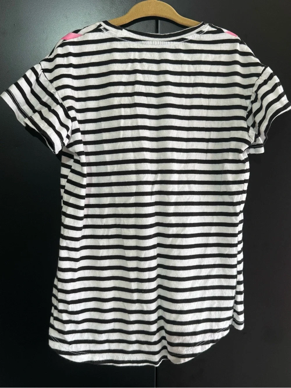 Girls size S 6/6x | Black & White Striped Flamingo Tee - Picture 3 of 4